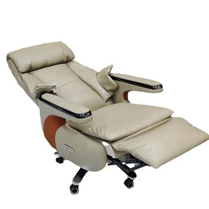 Silla Ejecutiva Eléctrica con Función de Masaje y Reclinación para Oficina, Color Beige - Product Image 5