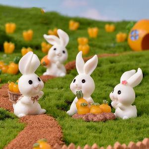 Miniature de <span class=keywords><strong>lapin</strong></span> paradis, ornements de micro-paysage, <span class=keywords><strong>lapin</strong></span> de dessin animé mignon, <span class=keywords><strong>lapin</strong></span> carotte, maison de <span class=keywords><strong>lapin</strong></span>, accessoires de jardinage en résine. - Product Image 4