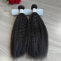 Наборы натуральных волос 15A Kinky Straight: прямые, густые, необработанные, для наращивания, для женщин