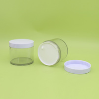 Pot en plastique PET à paroi épaisse de 300 g 300 ml pour emballage cosmétique - Pot transparent pour gommage corporel et masque capillaire avec bouchon à vis et joint