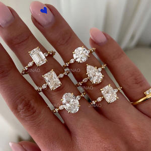 बिजोक्स महिला सगाई ब्रांड लक्जरी उपहार सोने 10k 14k gi def vs2 2ct 3ct 4ct 5ct अंडाकार लैब बनाया गया हीरा छल्ले - Product Image 6