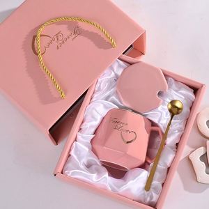 Pink Ceramic <b>Mug</b> and Spoon <b>Gift</b> <b>Box</b> Set for Custom Corporate <b>Gifts</b> Business Promotion and Wholesale Orders - Product Image 4
