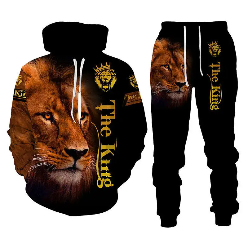 The Lion King 3D Printed Men's Hooded Set Men's Sportswear Tracksuit Long Sleeve Men's Clothing Suit
