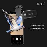 Objectif téléobjectif GIAI 400 mm pour smartphone, objectif d'appareil photo pour téléphone en verre optique HD à clipser avec filtre CPL Black Mist Combo