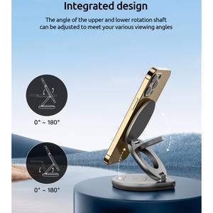 Pieghevole 3 in 1 telefono senza fili caricabatterie per telefono cellulare banca di potere stazione per iphone15 orologio Mini formato Logo personalizzato nuovi prodotti - Product Image 3