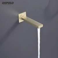 Empolo CUPC Robinets Mitigeurs Muraux en Laiton Doré pour Lavabo, Effet Pluie, Robinetterie de Douche et Bain