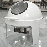 Heißer Verkauf: Luxuriöser weißer Roll-Top-Chafing-Dish (6L) aus Edelstahl – Gastronomie-Buffet-Wärme- und Aufbewahrungsausrüstung zum Fabrikpreis