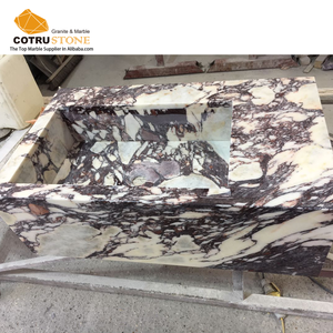 Luxe Calacatta Viola Marbre Éviers Pierre Naturelle Blanc Vanité pour Salle De Bains - Product Image 5