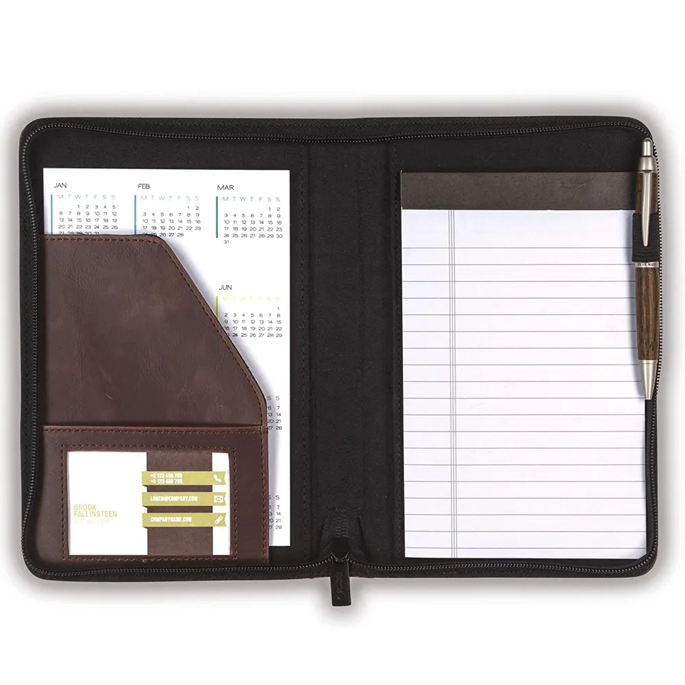 مفكرة/ملف حفظ محفظة، مفكرة حفظ محفظة صغيرة 5 × 8 لوحة كتابة قانونية، A5 مجلد منظم الوثائق