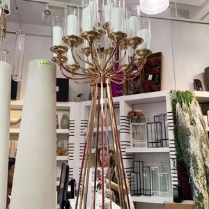 Bougeoirs <span class=keywords><strong>vintage</strong></span> en métal doré, 16 lumières, vente en gros, chandelier - Product Image 1