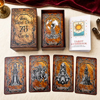 Kartu Tarot Gotik 78 Lembar Dengan Buku Panduan, Kartu Ramalan Hitam Putih Vintage, Grosir OEM Kustom