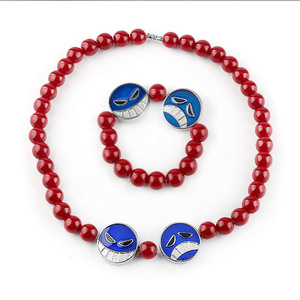 <span class=keywords><strong>Set</strong></span> di gioielli Anime di moda cartone animato perline rosse gioielli all'ingrosso collana bracciale per bambini gioielli <span class=keywords><strong>Set</strong></span> - Product Image 1