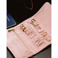 Pochette de voyage en velours pour bijoux, organiseur de bijoux de luxe, élégante pochette de rangement pour bagues, boucles d'oreilles, colliers