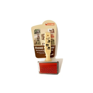 Peine para mascotas Yommy con cerdas rojas y cuchilla metálica para perros y gatos - Product Image 2