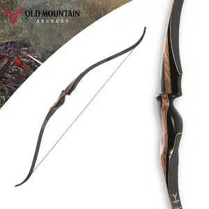 Volcano Old Mountain Laminated Wood 62" Hunting 1 Piece Bow Carbon Recurve Bow Limbs Archery Recurve Bow
