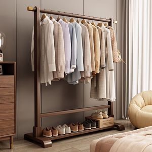Clothes <b>Rack</b> Floor Standing Bamboo Multi Functional <b>Drying</b> <b>Rack</b> For Bedroom Home Use - Product Image 3
