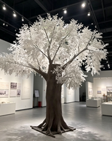 Arbre artificiel personnalisé en glace blanche, grand arbre avec tronc en fibre de verre, décoration de paysage hivernal pour hôtel, centre commercial, mariage, événementiel