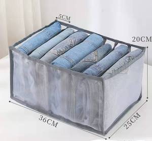 Household wardrobe drawer clothes jeans compartment sorting box nylon mesh clothes storage bag