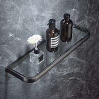 Porte-serviettes de bain mural de luxe en cuivre électroplaqué gris anthracite, étagère de salle de bain, ensemble simple ou double barre