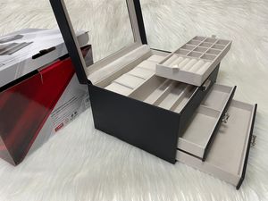 Công Suất Lớn Hộp Đồ Trang Sức Hộp Nhẫn Hộp Đa Ngăn Kéo Lưu Trữ Mặt Dây Chuyền Vòng Cổ Vòng Đeo Tay Hiển Thị Nhung Đồ Trang Sức Bangle Lớn Trường Hợp - Product Image 3