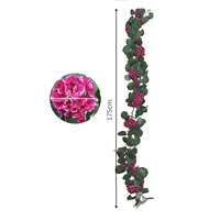 Guirlande de fleurs artificielles en soie (Géranium et Begonie) légère pour porche, patio, balustrade, arche, treillis, bordure de fenêtre, extérieur, Saint-Valentin