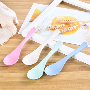 Eco-friendly Reusable Wheat Straw Soup Spoon Thickened Unbreakable Shiny Kids Dinner Spoon for Home School Kitchen Porridge - Product Image 2