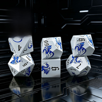 Jeu de dés en alliage de zinc à motif dragon pour DND, Dragon & Dungeon & Polyhedron, jeu de société TRPG, jeu de rôle transfrontalier CoC, noir