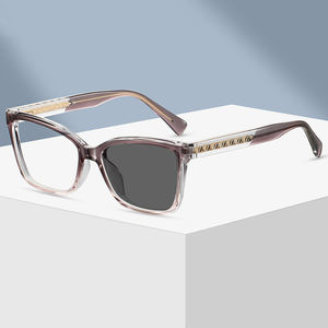 Monture optique ultra-légère TR90, lunettes photochromiques, monture large tendance, verres plats anti-lumière bleue naturels pour femmes - Product Image 1