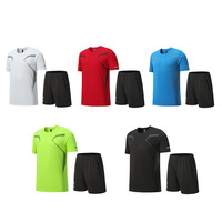 Camisetas y Pantalones Cortos Deportivos Unisex de Alta Calidad al por Mayor, de Secado Rápido, Transpirables, Antibacterianos, para Entrenamiento de Fútbol