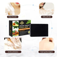Savon noir africain artisanal au beurre de karité biologique, anti-acné, anti-âge, améliore les taches jaunes foncées, nettoyage en profondeur, pour le lavage du corps