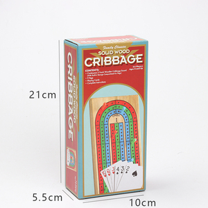 Classic 3-Track Wood Cribbage <b>Board</b> Game 9 <b>Pegs</b> Portable Card <b>Board</b> Outdoor Play Adult-friendly Beautiful Printing Eco-friendly - Product Image 4