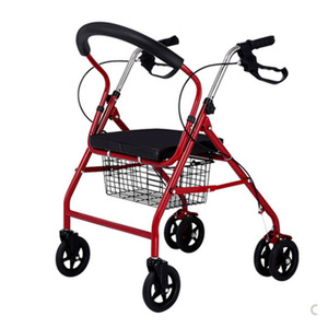 Carrito de compras para personas mayores con ruedas de PU de 4'', plegable y con asiento para compras. - Product Image 3