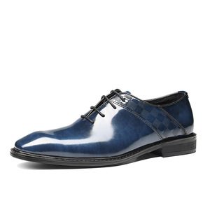2025 zapatos de cuero con punta cuadrada y cordones Oxford de negocios para hombre, zapatos de boda de moda formales británicos de piel de vaca Natural cómodos - Product Image 2