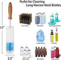 5 pièces Turbo microfibre bouteille brosse nettoyant ensemble biberons bouteilles d'eau pailles gobelets longues brosses de nettoyage