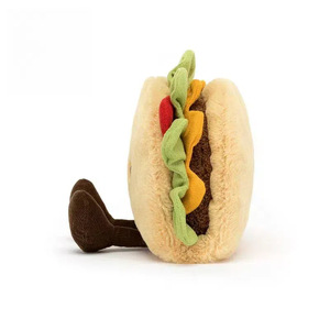 Boneka Makanan Lucu dari Bahan Polyester & Kapas PP Super Lembut, Aneka Ragam Burger Pizza Taco Kue, Hadiah Menenangkan untuk Anak-Anak Remaja - Product Image 3