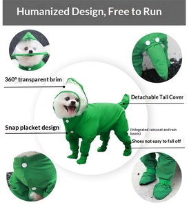 Pet <strong>Raincoat</strong> 4-Leg Waterproof Hooded Sport Festival - Product Image 6