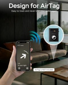 Cartera Inteligente con Espacio para AirTag, Metálica, <span class=keywords><strong>de</strong></span> Aluminio, con Bloqueo RFID, Triple Pliegue, para AirTag, Rastreador Antipérdida para IOS - Product Image 3