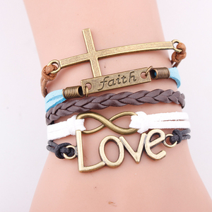 Hope Faith Love Cross Bracelet en cuir PU pour fils Anniversaire Noël Cadeaux de Pâques - Product Image 6