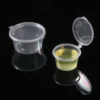 Gobelets à sauce transparents en PP avec couvercles, jetables, recyclables, résistants au congélateur et au micro-ondes, anti-fuite, pour restaurants et usage domestique, logo personnalisé