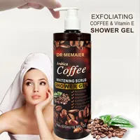 Vente en gros 500g Gel douche éclaircissant nettoyant pour le corps éclaircissant au café