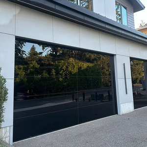 Vente flash : <span class=keywords><strong>porte</strong></span> <span class=keywords><strong>de</strong></span> <span class=keywords><strong>garage</strong></span> sectionnelle automatique électrique moderne en verre trempé noir miroir, isolation acoustique - Product Image 4