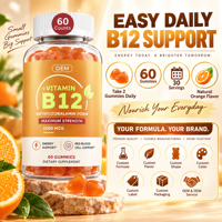 Gummies de Vitamine B12 pour Adultes – Énergie Cellulaire, Métabolisme, Soutien Nerveux – Framboise & Fruit de la Passion – Marque Privée OEM – 60 Unités