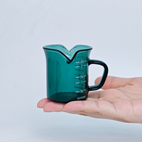 Gelas Ukur Kaca Borosilikat Hijau 70ml / 2.37oz Mini Pitcher Espresso Shot Creamer Syrup Small Server Kitchen Bar