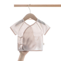 Barboteuse d'été à dos ouvert pour nouveau-né, à manches courtes, en coton et fibre de cellulose, douce et mignonne, tenue de naissance unisexe pour bébé