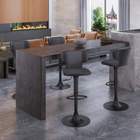 Tabouret de bar moderne et simple, réglable en hauteur, avec dossier, en cuir importé bronze antique, style luxe léger pour la maison