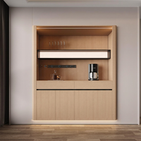 Buffet contemporain en bois massif de luxe pour cuisine et salle à manger, grand rangement