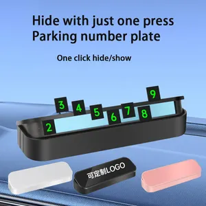 कार पार्किंग प्लेट प्रेस छुपा हुआ नाइट लाइट मूविंग लाइसेंस प्लेट उपहार मुद्रित लोगो अस्थायी पार्किंग नंबर प्लेट के साथ