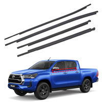 Joint de ceinture de porte de fenêtre de coupe-froid noir chromé pour Toyota Hilux Revo 4 portes 2015-2021