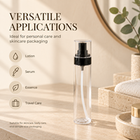 Flacon de lotion en PET mince de 30 ml, 50 ml, 100 ml, diamètre 33 mm, col 20/410, pompe PP de qualité alimentaire, format voyage, sérum, essence