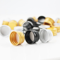 Tapas de Rosca Antiderrames de Aluminio Plateado, Dorado y Negro 18/410, 20/410, 24/410, 28/410 para Botellas de Cosméticos